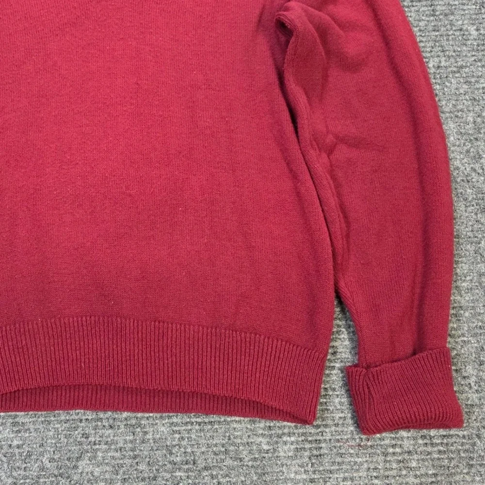 Vintage Royal Jeff V-Neck Sweater Men's L Burgundy Red Dupon Orlon Made in USA